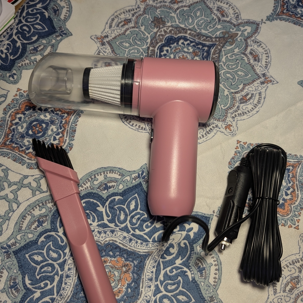 Bubblegum Pink | Leave No Crumbs! |  Auto 12V Portable | Car Vaccuum
